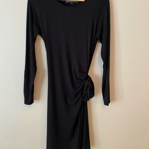 Contemporaine Side Tie Black Dress